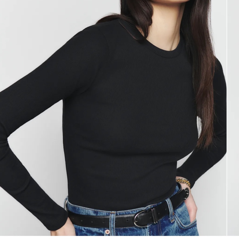 Reformation Black Long Sleeve Top